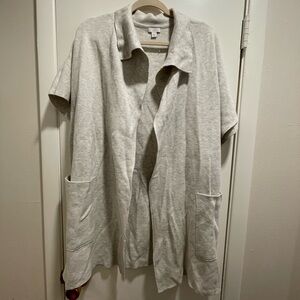 NWOT J. Jill Gray Open Front Cardigan with Pockets